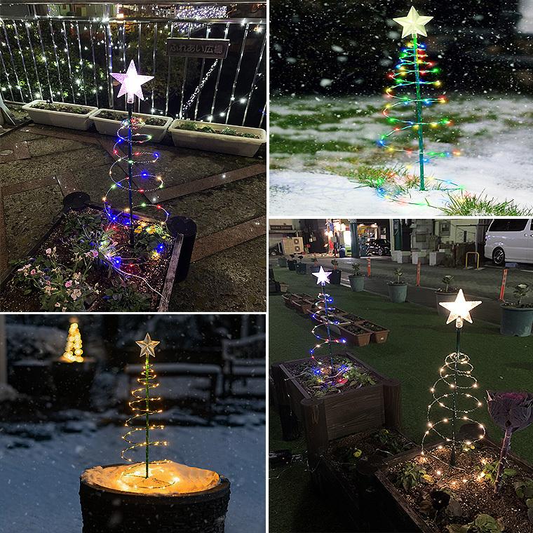 ソーラー クリスマスツリー イルミネーション ツリー ライト ソーラーライト 屋外 LED ガーデンライト クリスマス solar