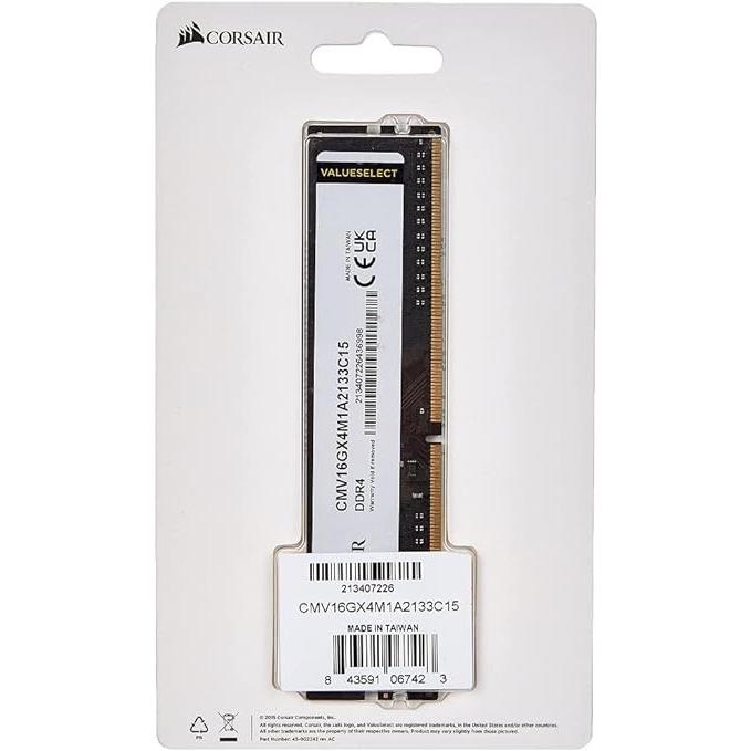 公式通販激安店舗 CORSAIR DDR4 メモリモジュール VALUE SELECT シリーズ 16GB×1枚キット CMV16GX4M1A2133C15