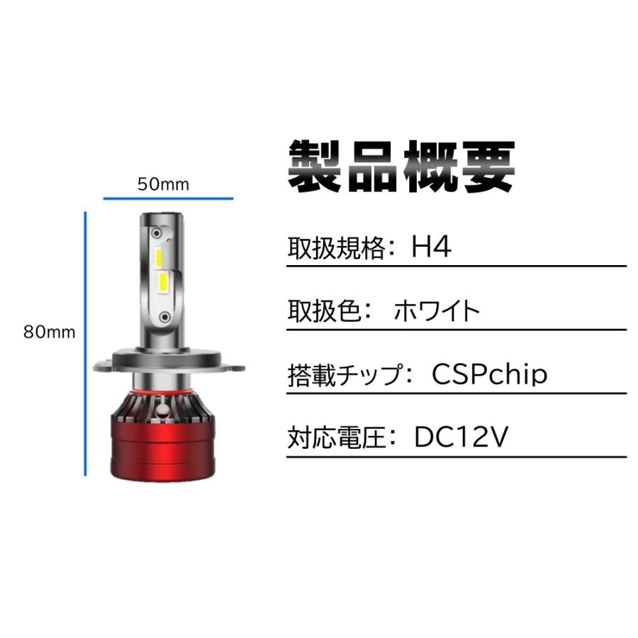 爆光 LEDヘッドライト H4 Hi/Lo 高輝度22000LM 6000K DC12V ヘッドランプ フォグランプ ホワイト ワンタッチ ポン付け｜various-goods｜02