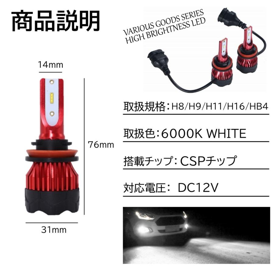 爆光LED 超高輝度 H4/H8/H9/H11/H16/HB3/HB4 24000LM ホワイト LED