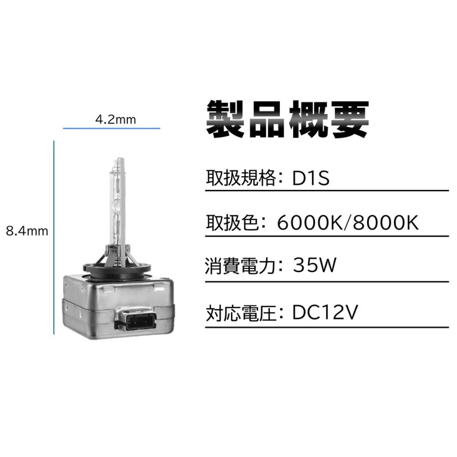 高輝度 超人気 純正交換用HIDバルブ D1S 35W 6000K/8000K 12V 石英ガラス バーナー 高品質 取付簡単 ヘッドライト｜various-goods｜02