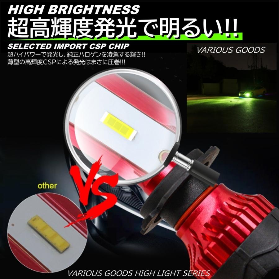 ライムグリーン 爆光LED 超高輝度 H8/H9/H11/H16/HB4 16000LM LED