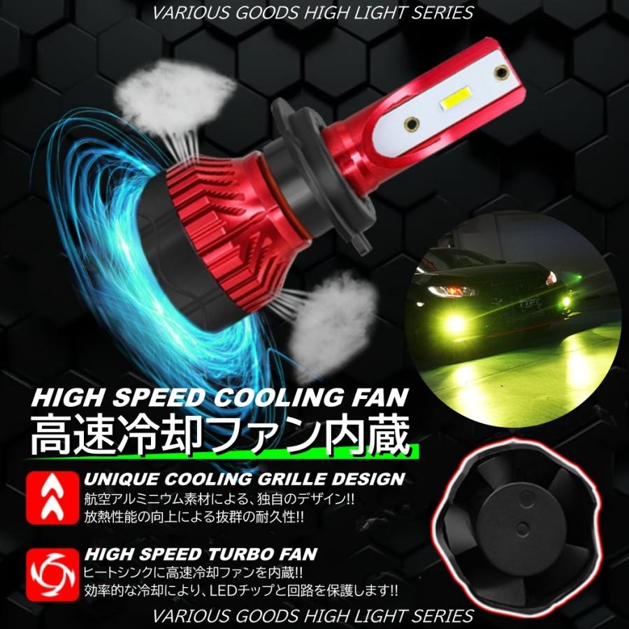 ライムグリーン 爆光LED 超高輝度 H8/H9/H11/H16/HB4 16000LM LED