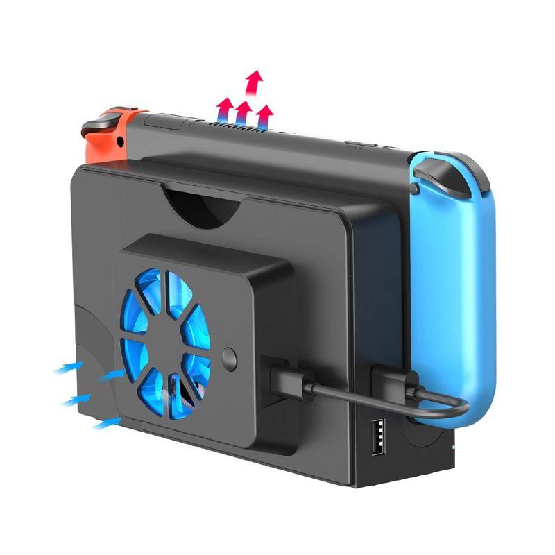 ElecGear Nintendo Switch OLED 用外部冷却ファン、ニンテンドースイッチ有機ELモデルHEG007対応クーラー付