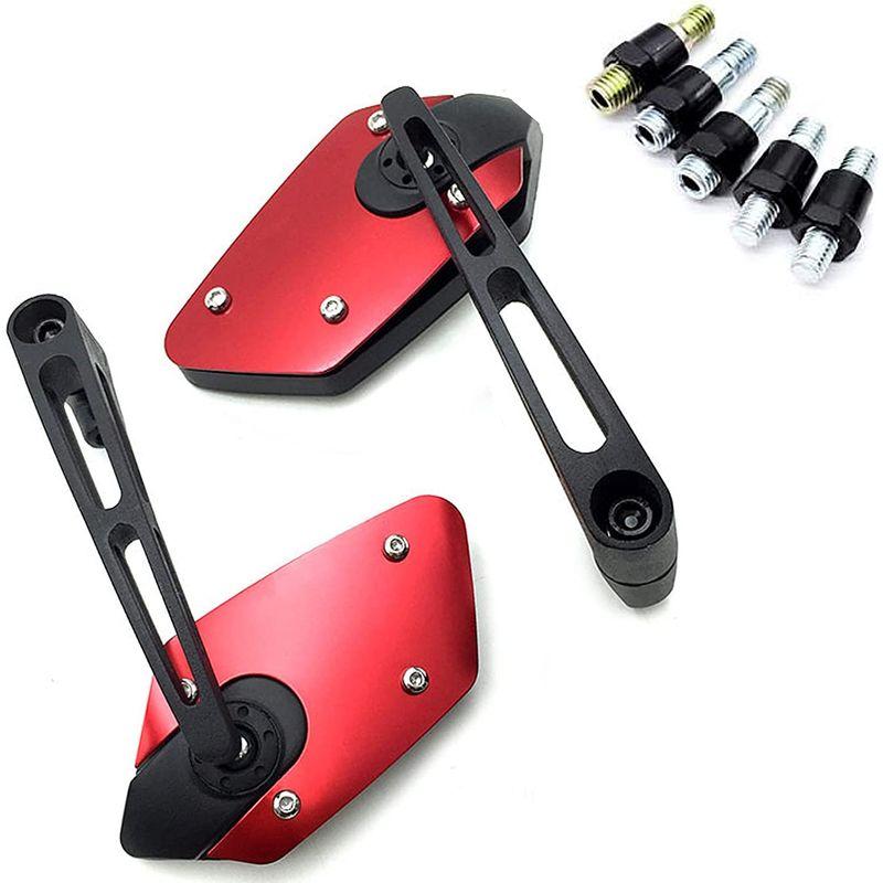 PIENSE バイクミラー 汎用 左右セット 取付ボルト 8mm 10mm 右ネジ 左ネジ 5本付 外装 カスタム パーツ (レッド) :20221114070509-01528:バリオス東海1号店 通販 汎用バイクミラー(右)