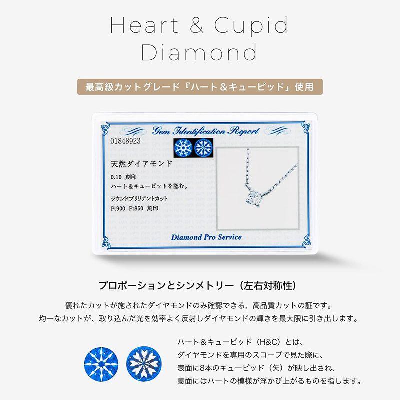 LEGAN ネックレス 1粒ダイヤ 0.1ct ハート＆キューピッド ダイヤモンド