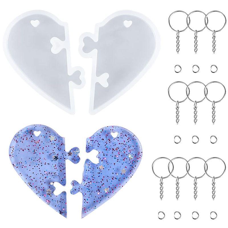 Zayookey カップルハートパズルペンダント シリコンモールド 1セット キーチェーンリング付き カップルキーホルダー ジュエリー ネッ バリオス東海1号店 通販 Yahoo ショッピング