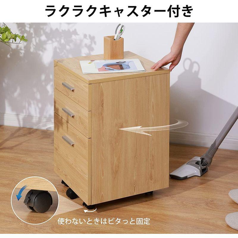 DEVAISE デスクワゴン サイドワゴン キャビネット オフィスワゴン 袖机