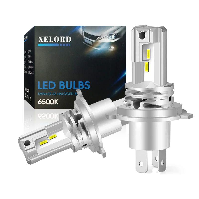  XELORD HB4 LED ヘッドライト CREEチップ搭載 9006 HB4 LEDバルブ 6500K ホワイト 車検対応  DC9V-32V 一体型 ファンレス （2個入）, LEDバルブ