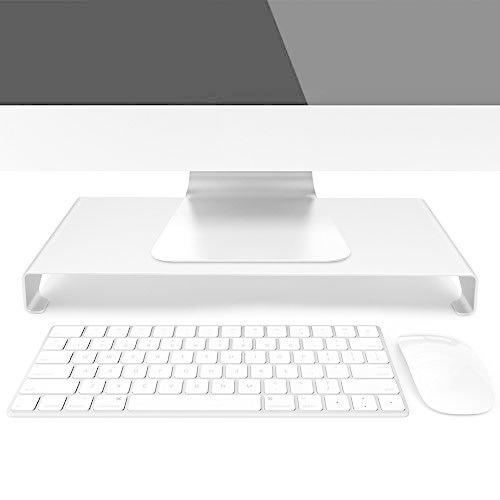 モニター台 パソコン台 机上台 モニタースタンド キーボード収納 アルミ製 幅40cm シルバー Hdd ハードディスクドライブ