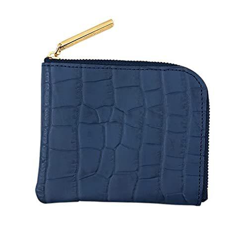 クロコ型mini レディースファッション クロコ型押しレザー 薄くて軽いコンパクトミニl字財布 ミニマム財布 クロコ型押しレザー 薄くて軽いコンパクトミニl字財布 ミニマム財布 ネイビー A B09c1tm3yl 財布 バリオス東海1号店 人気の雑貨