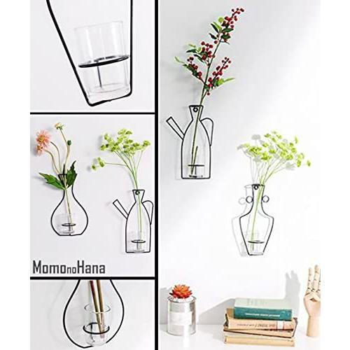 Momo No Hana フラワーベース 壁掛け 一輪挿し 花瓶 ミニ ガラス アイアン フラワーハンガー インテリア 雑貨 アンティーク A B09d8vymlt 2118 バリオス東海1号店 通販 Yahoo ショッピング