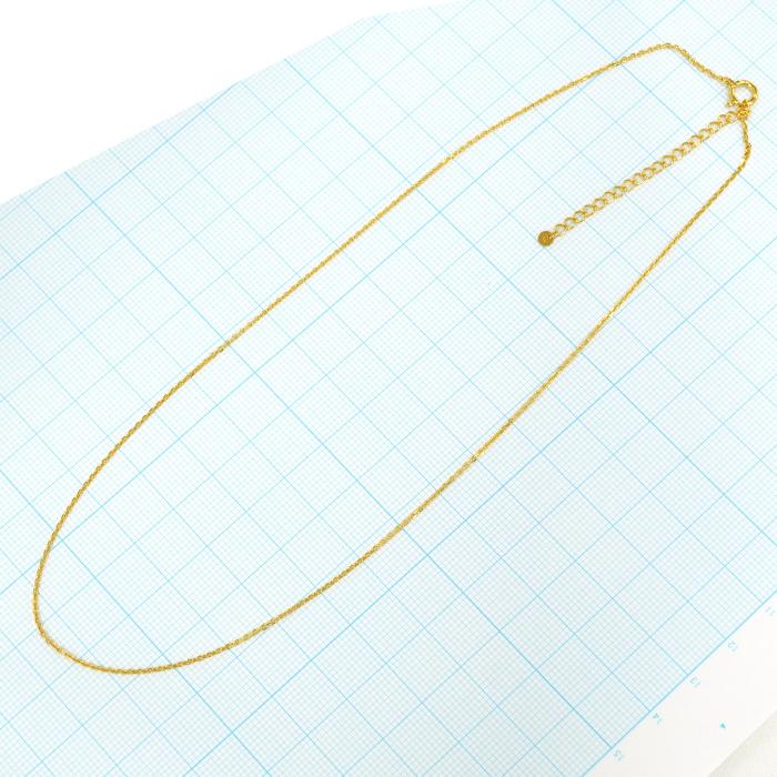 あずきチェーン ネックレス 24金 2.5g 幅1.1mm 40cm〜45cm アジャスター付き カットアズキ シャインカット 小豆  純金 K24 造幣局検定マーク 新品の画像