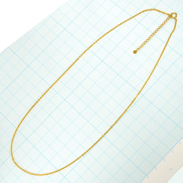 あずきチェーン ネックレス 24金 5g 幅1.5mm 45cm〜50cm アジャスター付き カットアズキ シャインカット 小豆  純金 K24 新品の画像