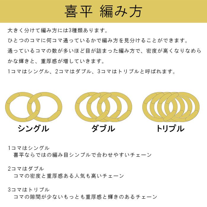 喜平 ネックレス 24金 純金 ダブル 6面 45cm 18g 造幣局検定マーク K24