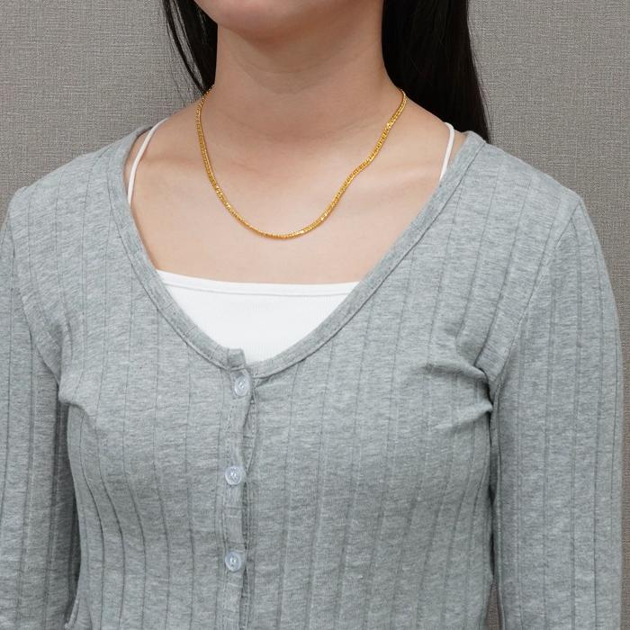 喜平 ネックレス 24金 純金 ダブル 6面 45cm 18g 造幣局検定マーク K24