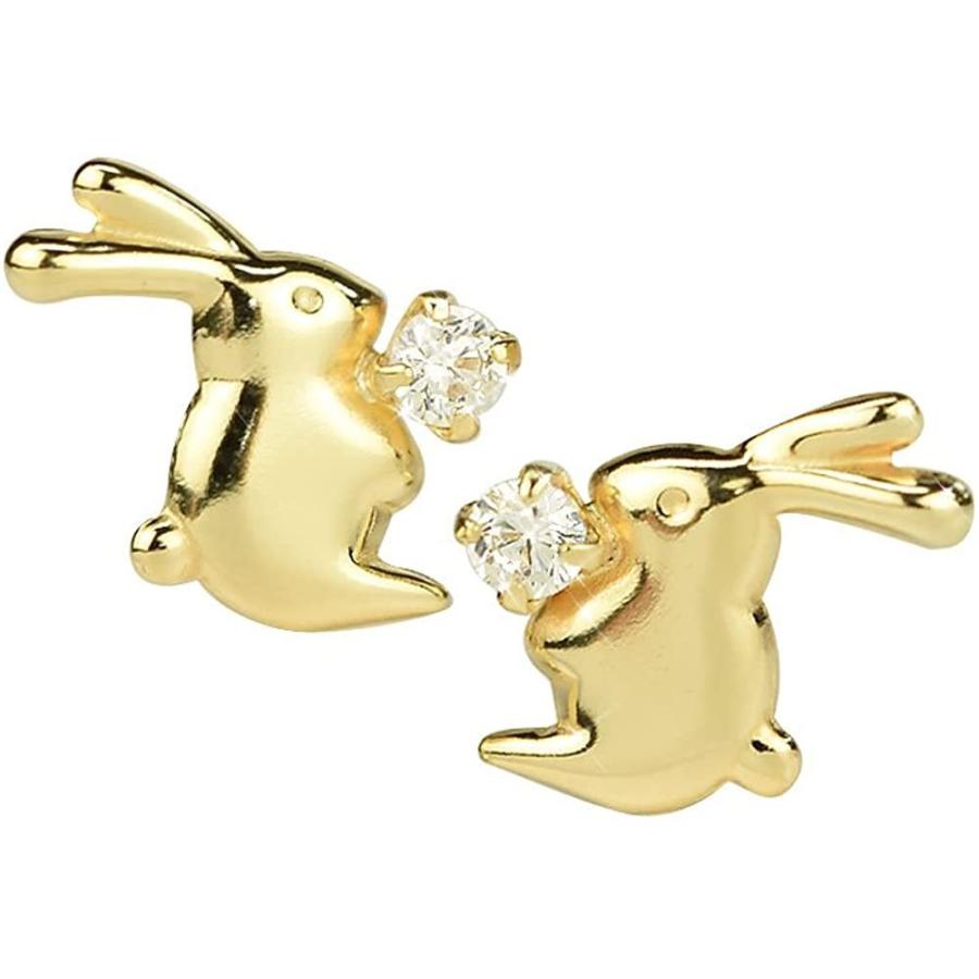 本店は 四葉のクローバー 18金 ジルコニア うさぎ ピアス 18k K18 イエローゴールド Cz ウサギ レディース 女性 アクセサリー Kk101 新しいコレクション Www Ladislexia Net
