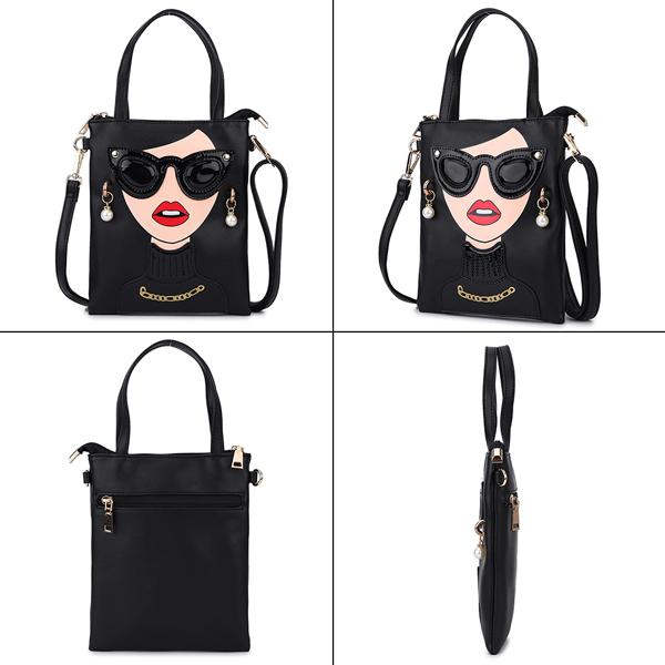 大人気サングラスガールの縦長ショルダーバッグ 2WAYバッグ