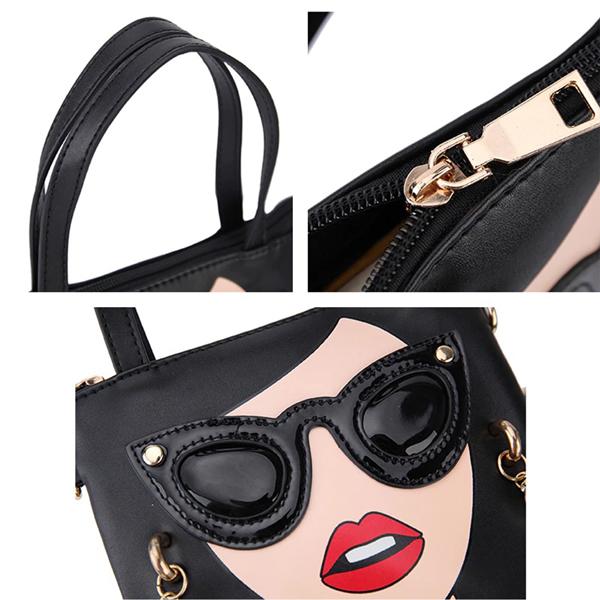 大人気サングラスガールの縦長ショルダーバッグ 2WAYバッグ