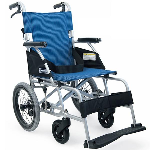 直送品A カワムラサイクル 車椅子 車いす 車イス 軽量ベーシックモジュール車いす 介助用 No.92 青ストライプ 介護用品 介護 BML16-40SB 同梱不可 代引不可