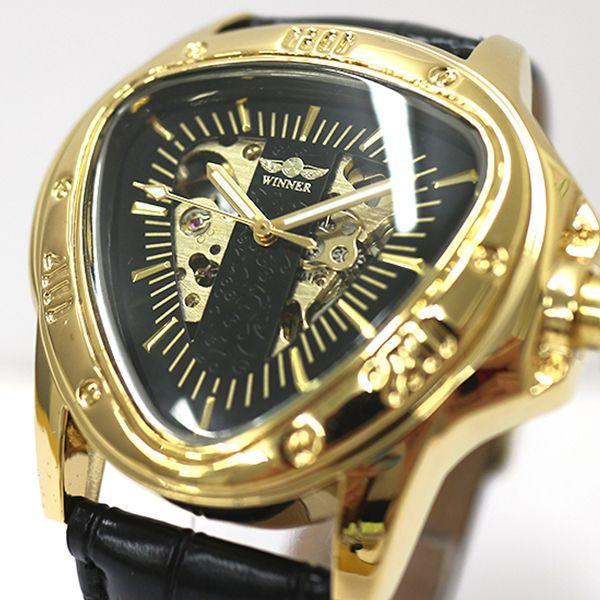 自動巻き腕時計 ATW039-YGBK トライアングルケース フルスケルトン
