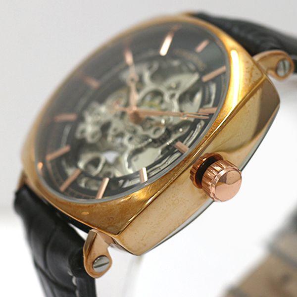 自動巻き腕時計 ATW043-GDBK スクエアケース フルスケルトン腕時計