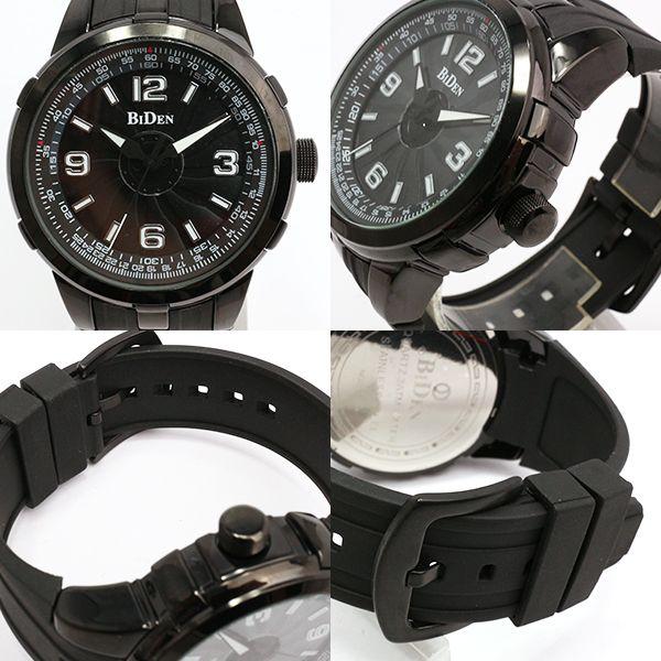 腕時計 メンズ BIDEN メンズ腕時計 バイデン BD012 日本製CITIZENムーブメント 日常生活防水 ぐるぐる時計 重量あるデザイン ブラック系 |  | 01