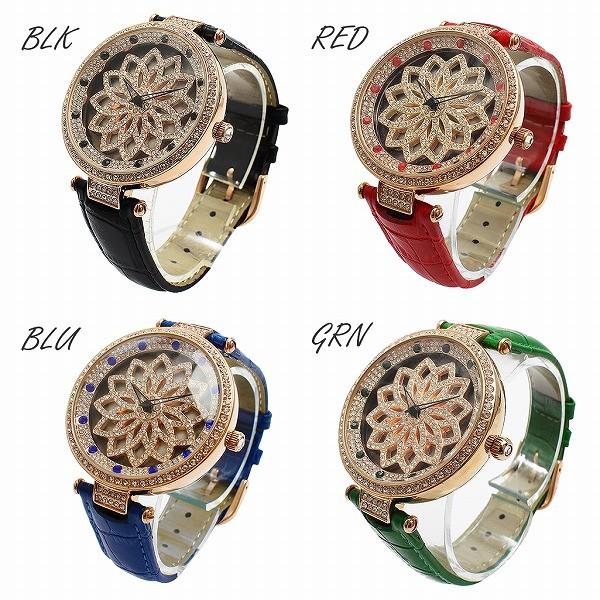 腕時計 レディース レディース腕時計 文字盤が回る ぐるぐる時計 RT005 SEIKOムーブメント EPSON 革ベルト |  | 01