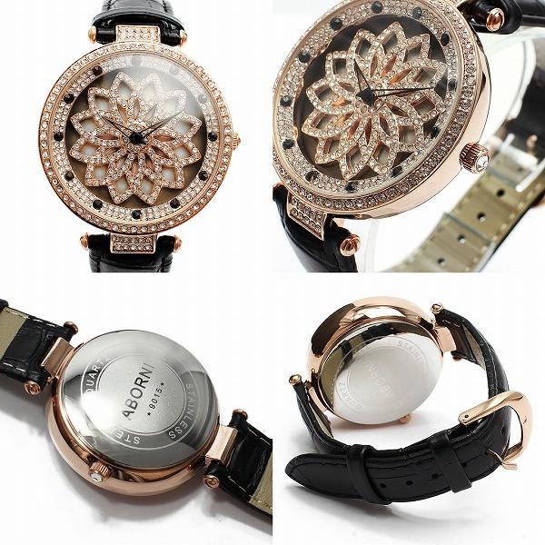 腕時計 レディース レディース腕時計 文字盤が回る ぐるぐる時計 RT005 SEIKOムーブメント EPSON 革ベルト |  | 03