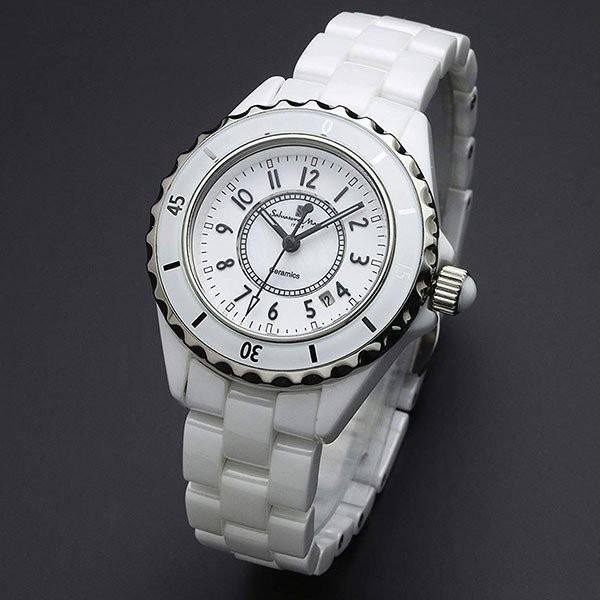 100％本物  サルバトーレマーラ レディース腕時計 Marra Salvatore レディース 腕時計 取寄品 SM15151-WHA 送料無料  三針 セラミック 腕時計
