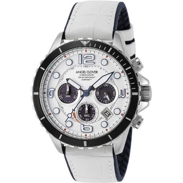 取寄品 正規品 Angel Clover エンジェルクローバー TCD45SWH-WH タイムクラフトダイバー ラウンドフェイス ソーラー電池 メンズ腕時計 送料無料 | 