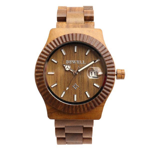 腕時計 メンズ メンズ腕時計 木製腕時計 WDW015-02 日付カレンダー 軽い 軽量 40mmケース 安心の天然素材｜varioustyle｜02