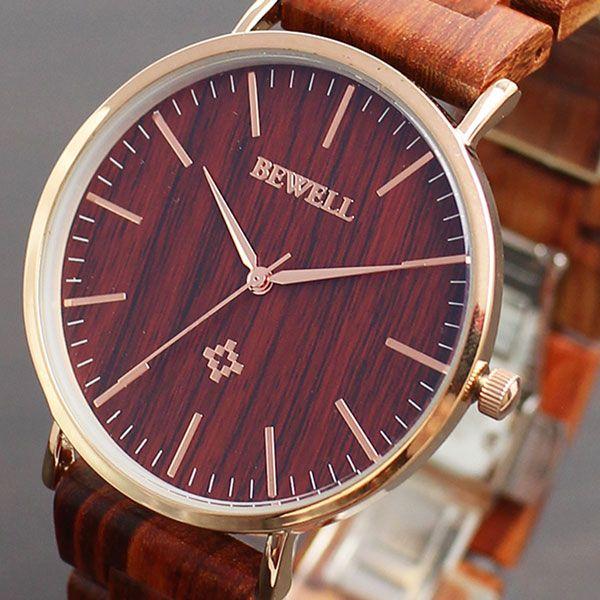 木製 腕時計 クォーツ ウッド ウォッチ メンズ 軽量 防水 男性 BEWELL 