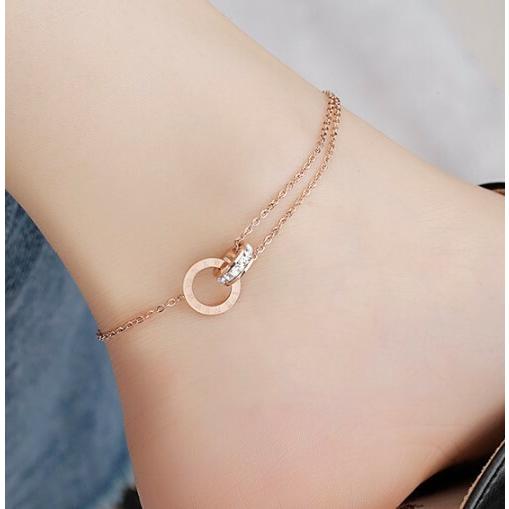 アンクレット レディース 40代 ゴールド リング ダブルリング