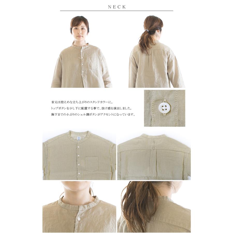 D.M.G. ドミンゴ フレンチリネンキャンバススタンドカラーシャツ 16
