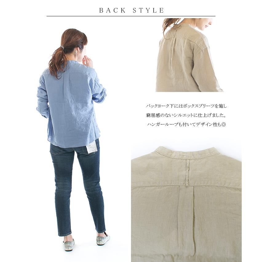 D.M.G. ドミンゴ フレンチリネンキャンバススタンドカラーシャツ 16