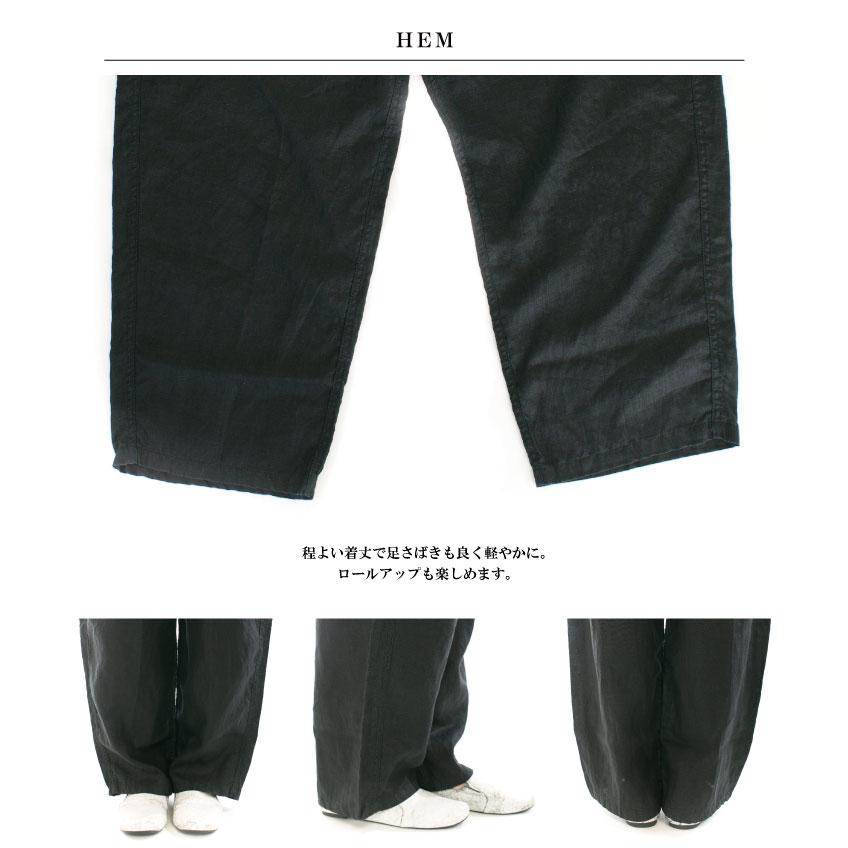 新品！NARU 40フレンチリネン ノッポパンツ ブラック NARU ナル 40フレンチリネンノッポパンツ 654860BE(641800のリネン