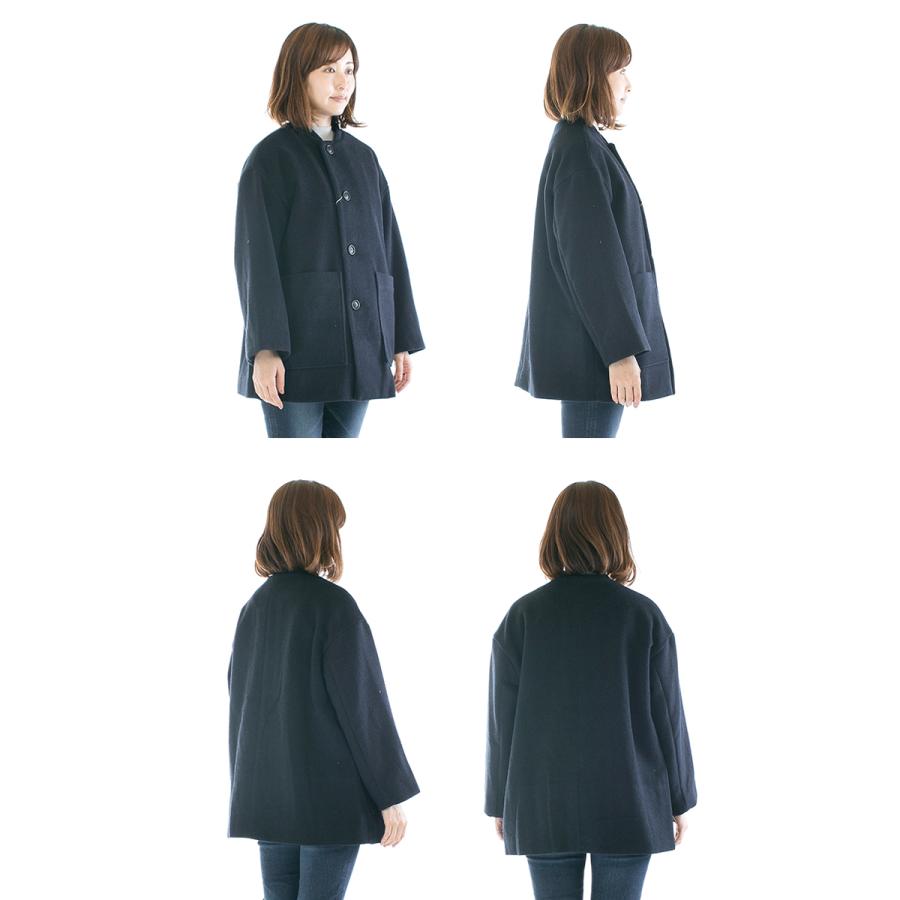 Prit プリット ウールモッサネルーカラーショートコート P60202