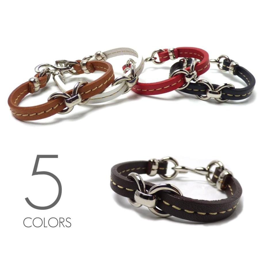 VASEERA 革 ブレスレット 5mm幅 牛革 センターステッチレザーコード