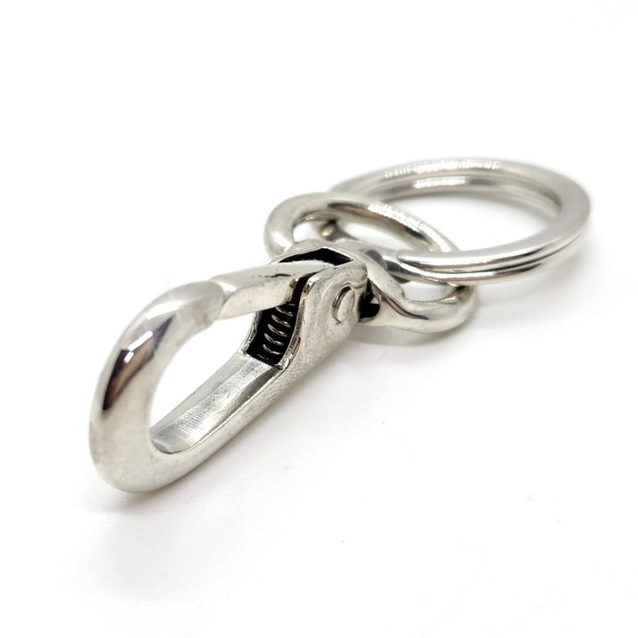 シルバー925　シンプルなキーホルダーJ　アンティーク　レディース　メンズ シルバー925 / キーリング シンプルスタイル 55mm カラビナ