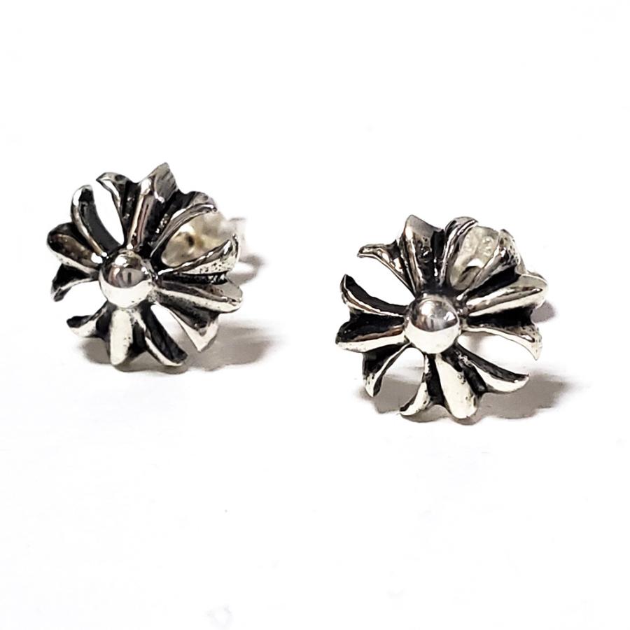2個セット(両耳用) / メンズ ピアス 9mm フローラルクロス（クロス