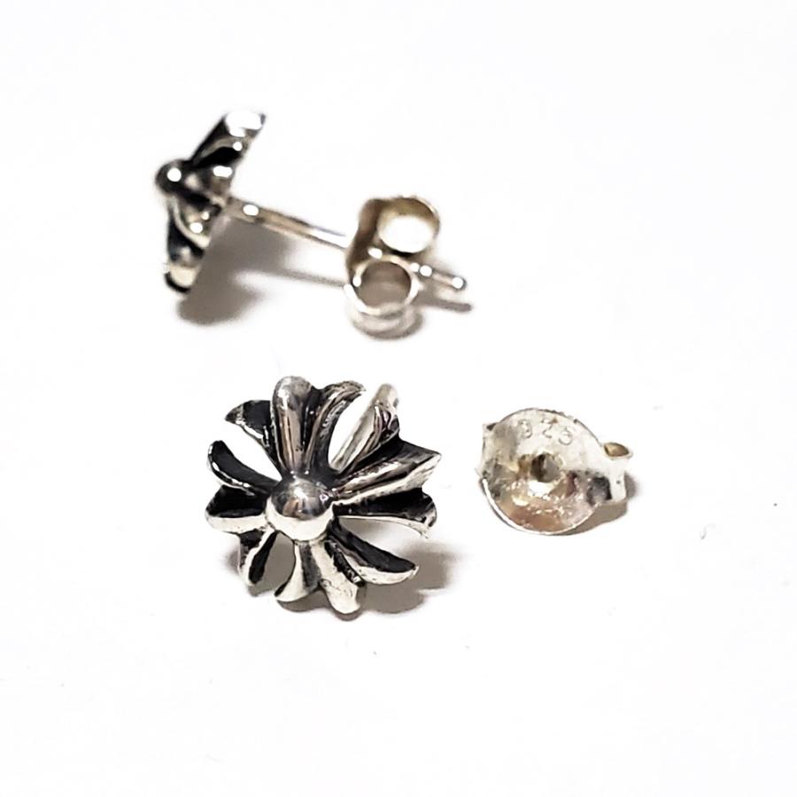2個セット(両耳用) / メンズ ピアス 9mm フローラルクロス（クロス