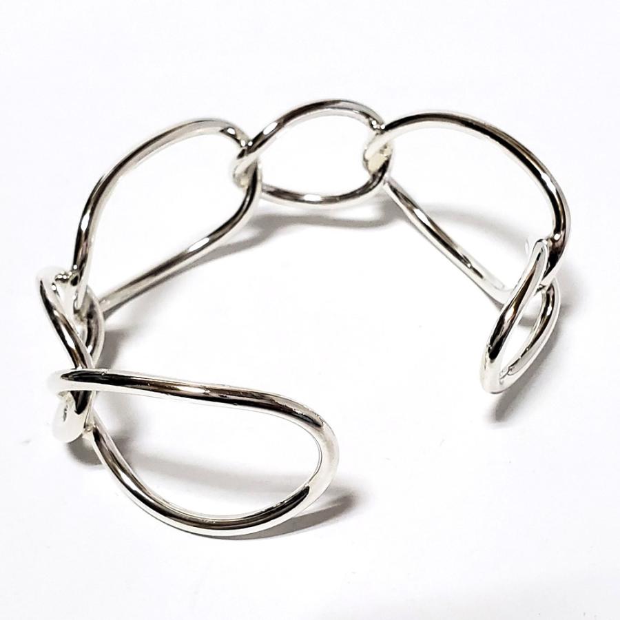 3mm幅 オープンカーブリング 6連仕上げ シルバーバングル シルバー925