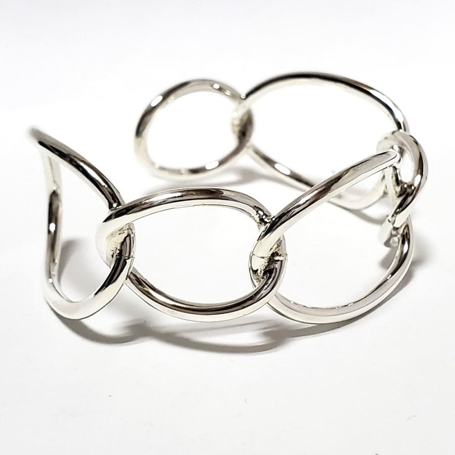 3mm幅 オープンカーブリング 6連仕上げ シルバーバングル シルバー925