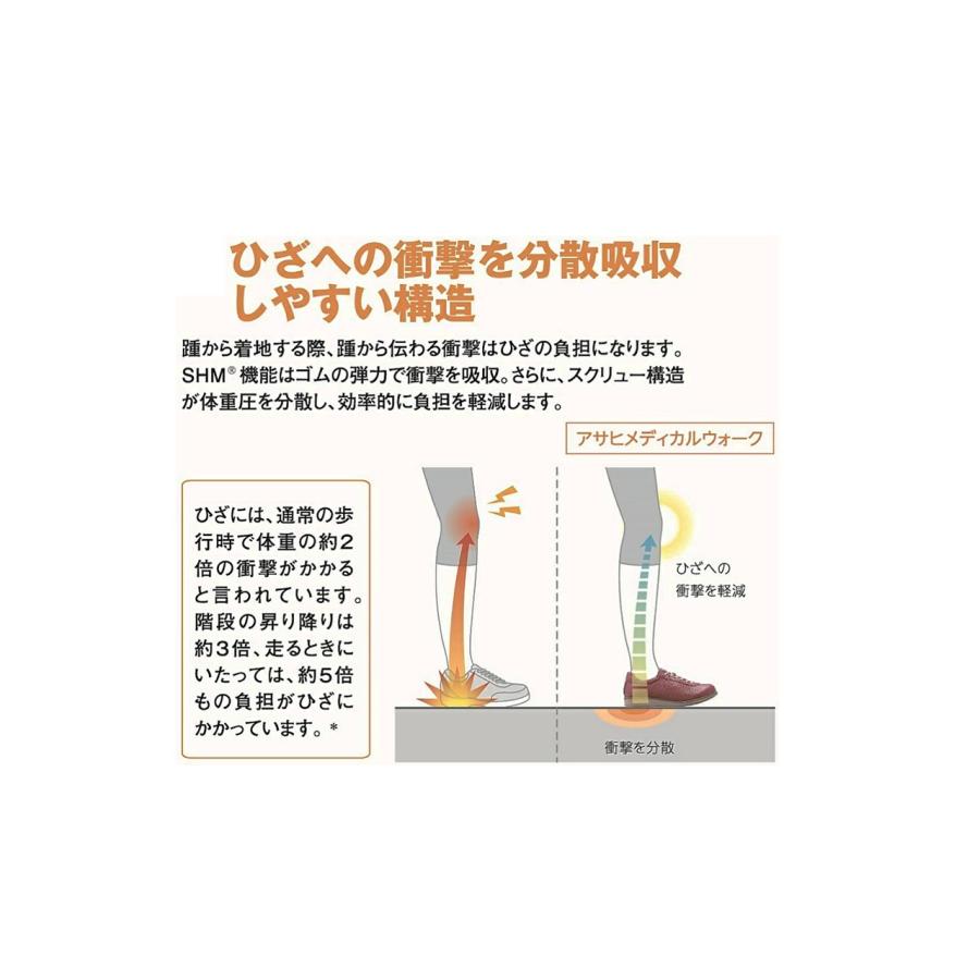 ASAHI　MEDICALWALK　アサヒ　メディカルウォーク　M025　ブラウン　膝の予防　防水　防滑　軽量　サイドファスナー付　幅広4E　紳士革靴 | ASAHI Medical Walk | 07
