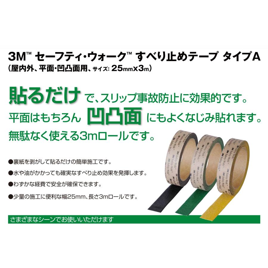 3M セーフティ・ウォーク すべり止めテープ タイプA 25mm x 黒