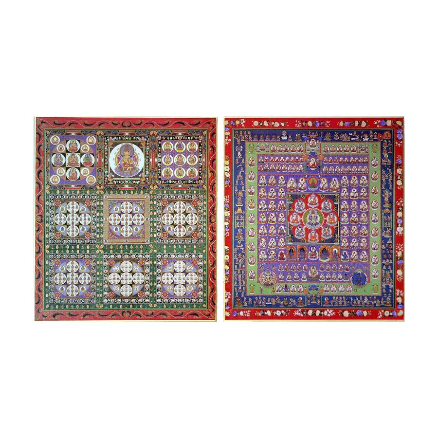 胎蔵界曼荼羅色紙額縁付きと金剛界曼荼羅色紙額縁付き 【公式通販】