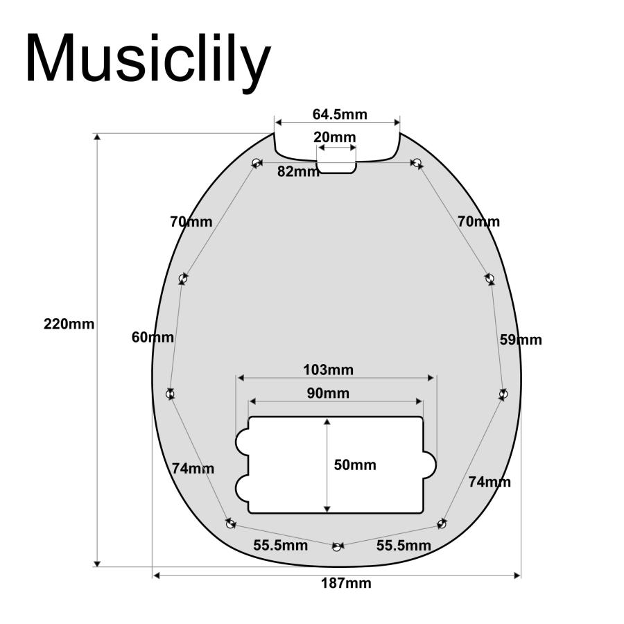 Musiclily 9穴 Musicman Stingray ベース用 ピックガード 、3プライパーチメント｜vastforest｜02