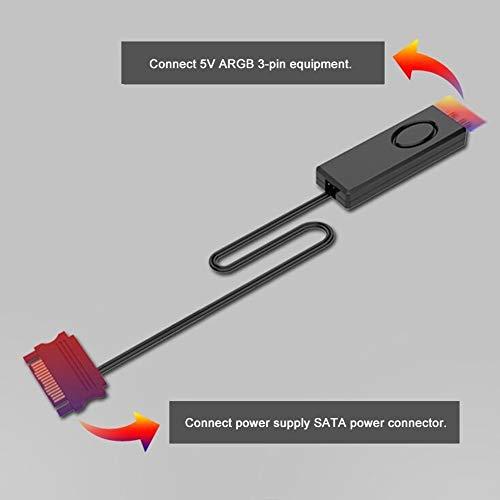 Zerodis. RFリモコン 実用性 耐久性 ARGBコントローラー 手動制御 3ピンARGBピン、SATAピンコネクタ シャーシファンを含む5VA｜vastforest｜08