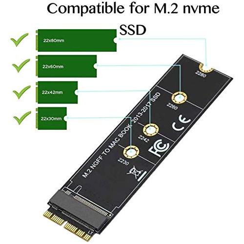 olivins Macbook Air (2013-2017)用 M.2 NVMe SSD変換アダプタカード SSDアップグレードキット｜vastforest｜03